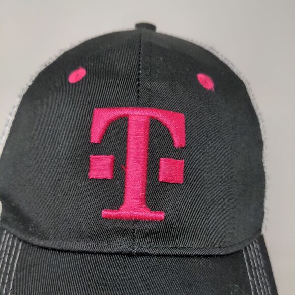 T Mobile Mens Snapback Hat Black Gray Adjustable Mesh Back Embroidered Logo - Picture 4 of 11